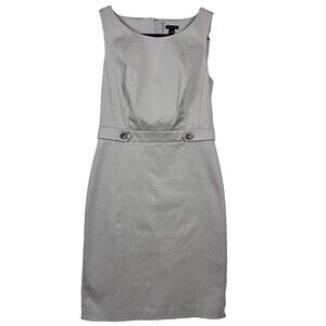 Ann Taylor Sleeveless Sheath Dress Women Sz 4 Classic Tan Stretch Lined Career